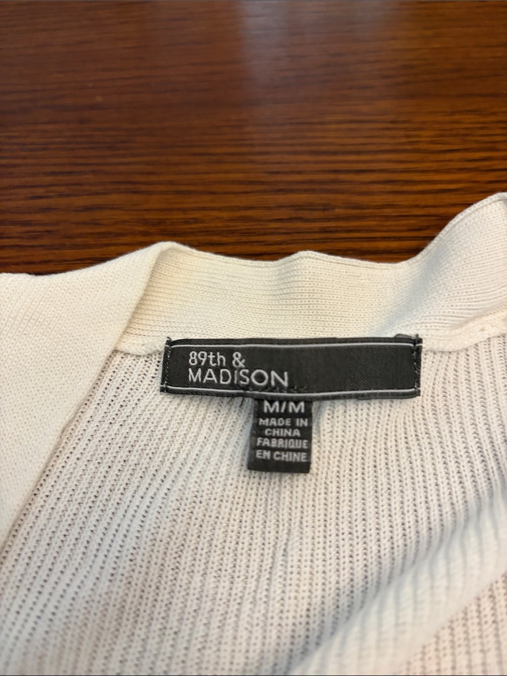 89th & Madison White Open-Front Ribbed Cardigan - Picture 3 of 4
